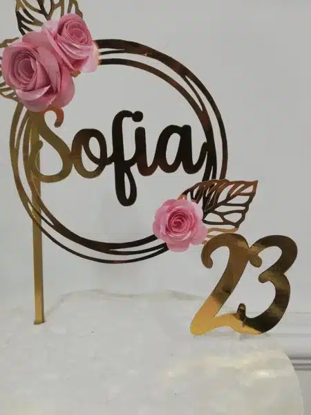 Topper arco com nome personalizado