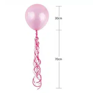 Balão com Tassel Rosa e Branco