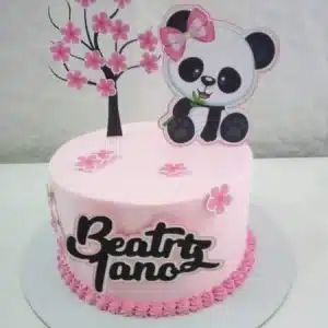 Topper Panda Rosa