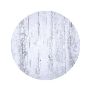 Base Redonda Efeito Madeira Branca