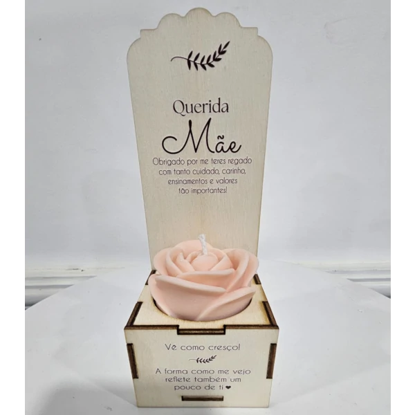 Caixa Madeira com flor de Sabão
