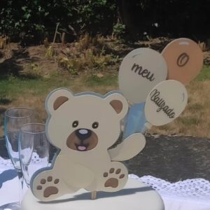 Topper "O Meu Batizado" letras em vinil com montagem