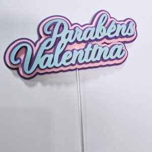 Topper Parabéns + Nome em camadas